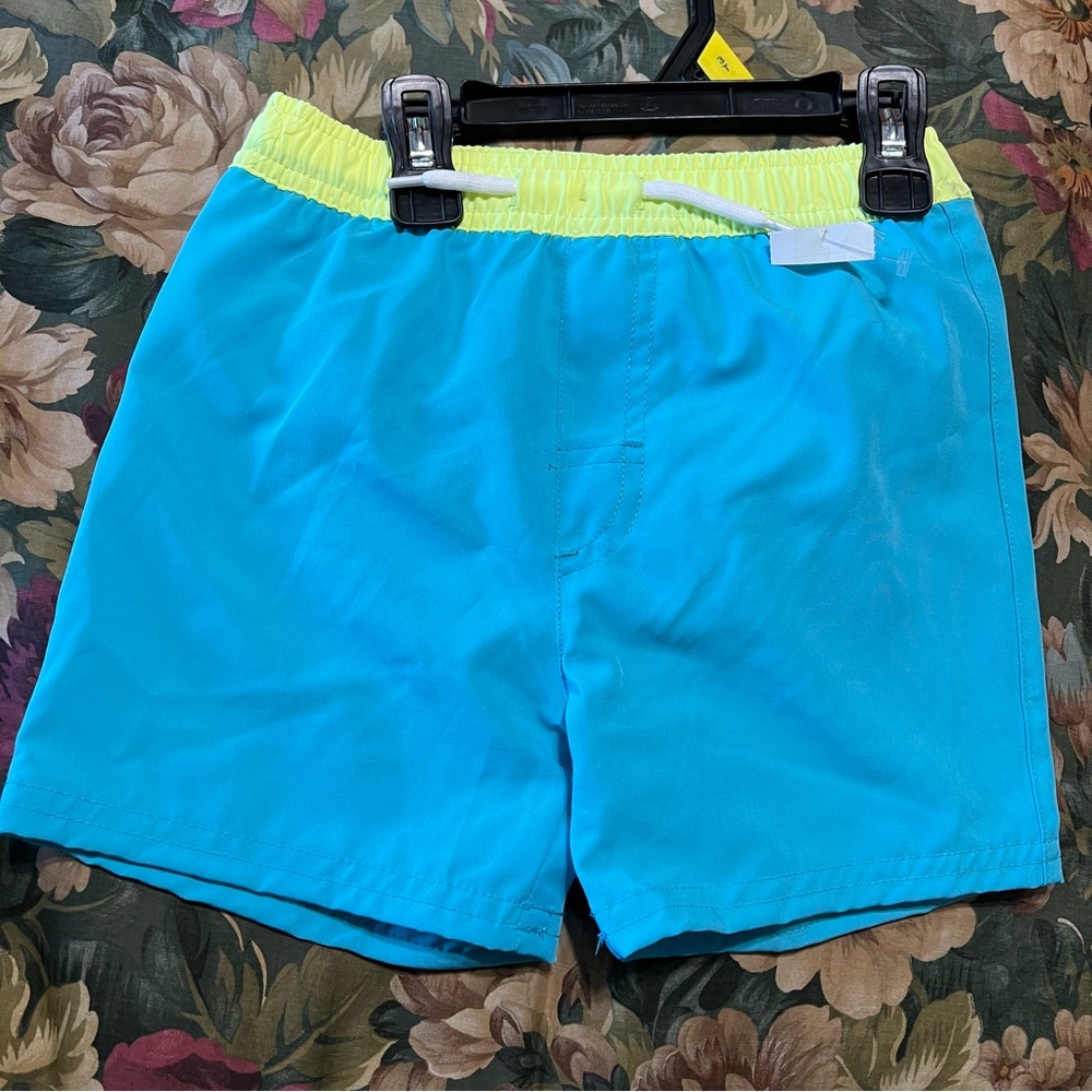 Wonder Nation Solid Blue Baby Boy's Swim Shorts Trunks Size 3T New